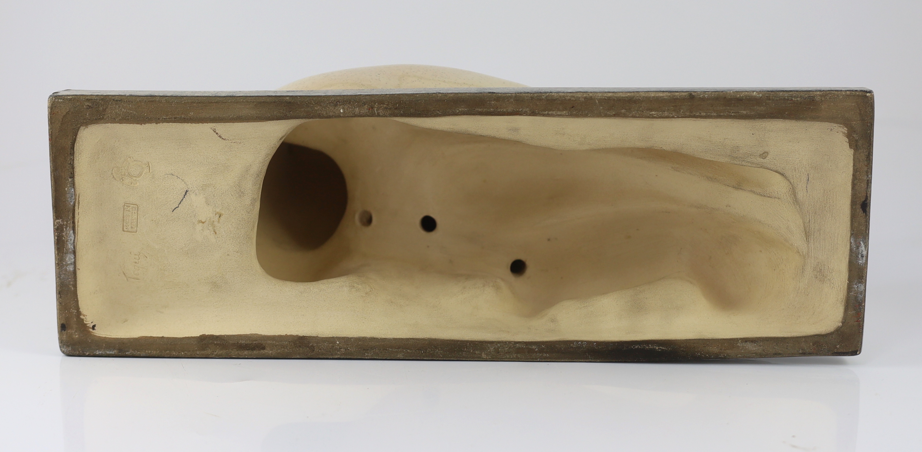 Georges Chauvel (French 1886-1962). An Art Deco ceramic figure of a sleeping Diana